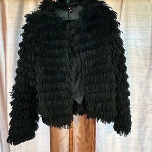 Dark Green Faux Fur Jacket